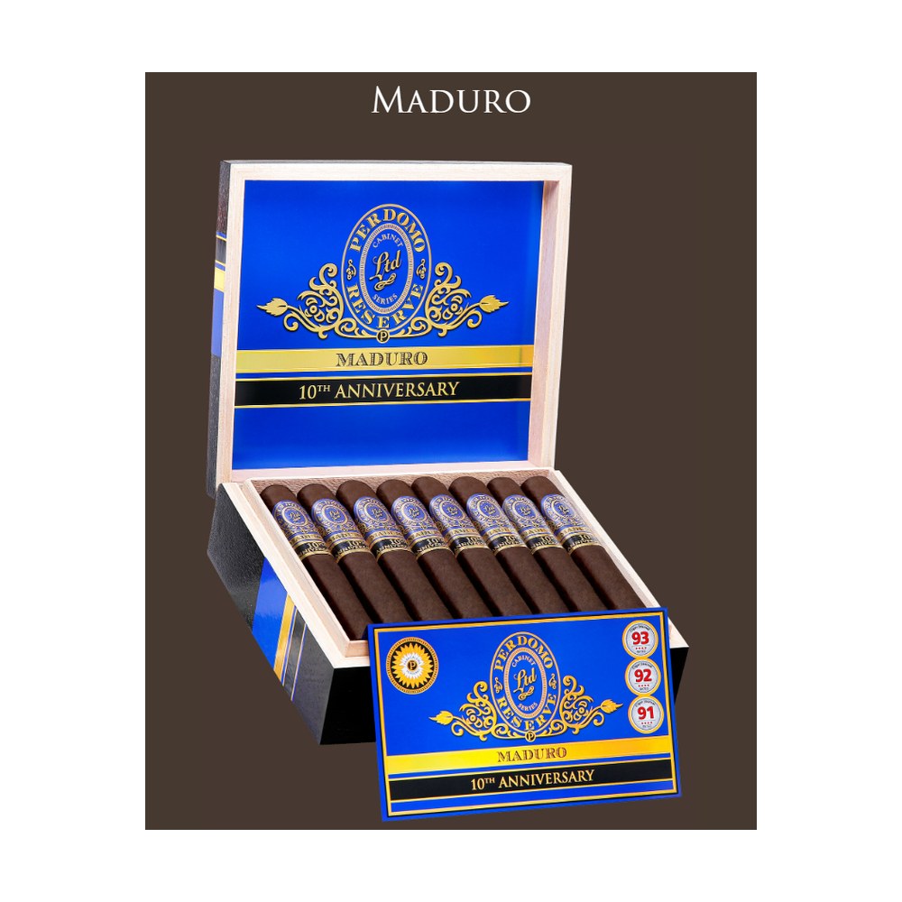 Perdomo 10th Anniversary Reserve Maduro Churchill 54X7 Box of 25