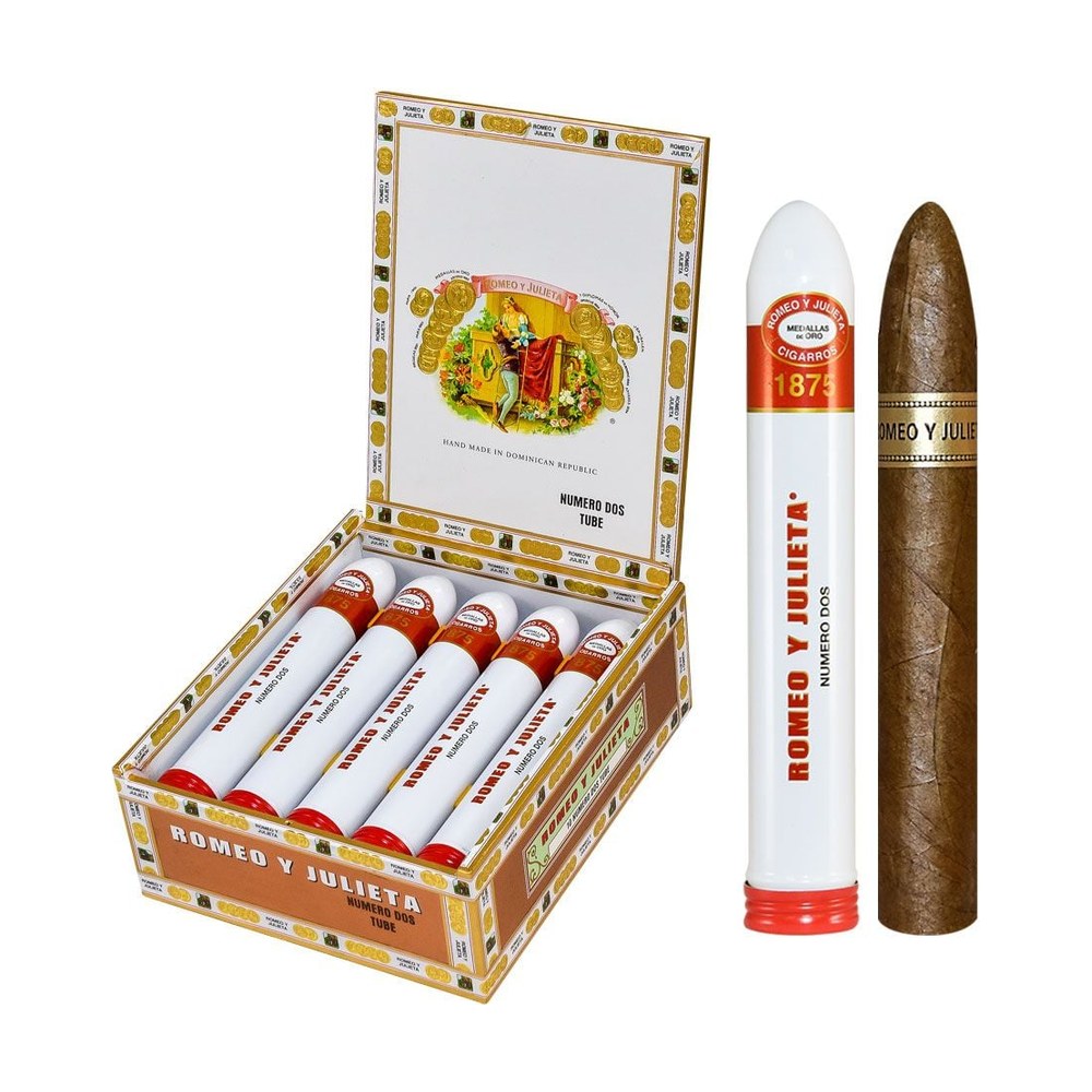 Romeo Y Julieta 1875 Originals Numero Dos En Tubo 52X6.125 Box of 10