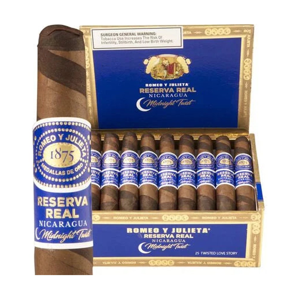 Romeo Y Julieta Reserva Real Nicaragua Midnight Twisted Love Story 46X4.25 Box of 25